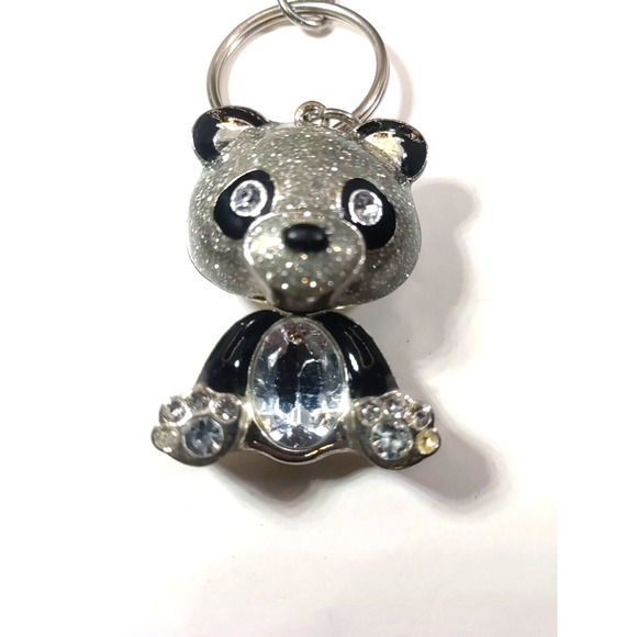 Panda Keychain Bling Backpack Charm Rhinestone Panda Bear Purse Charms - Picture 5 of 9
